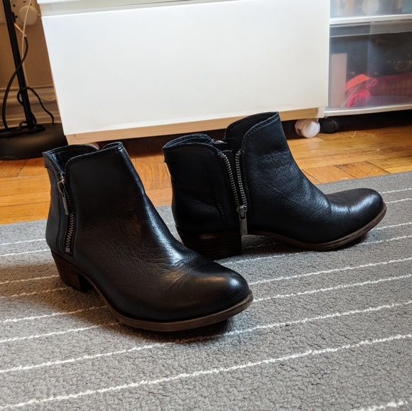 Lucky Brand Shoes - Lucky Brand Black Leather Booties Size 6